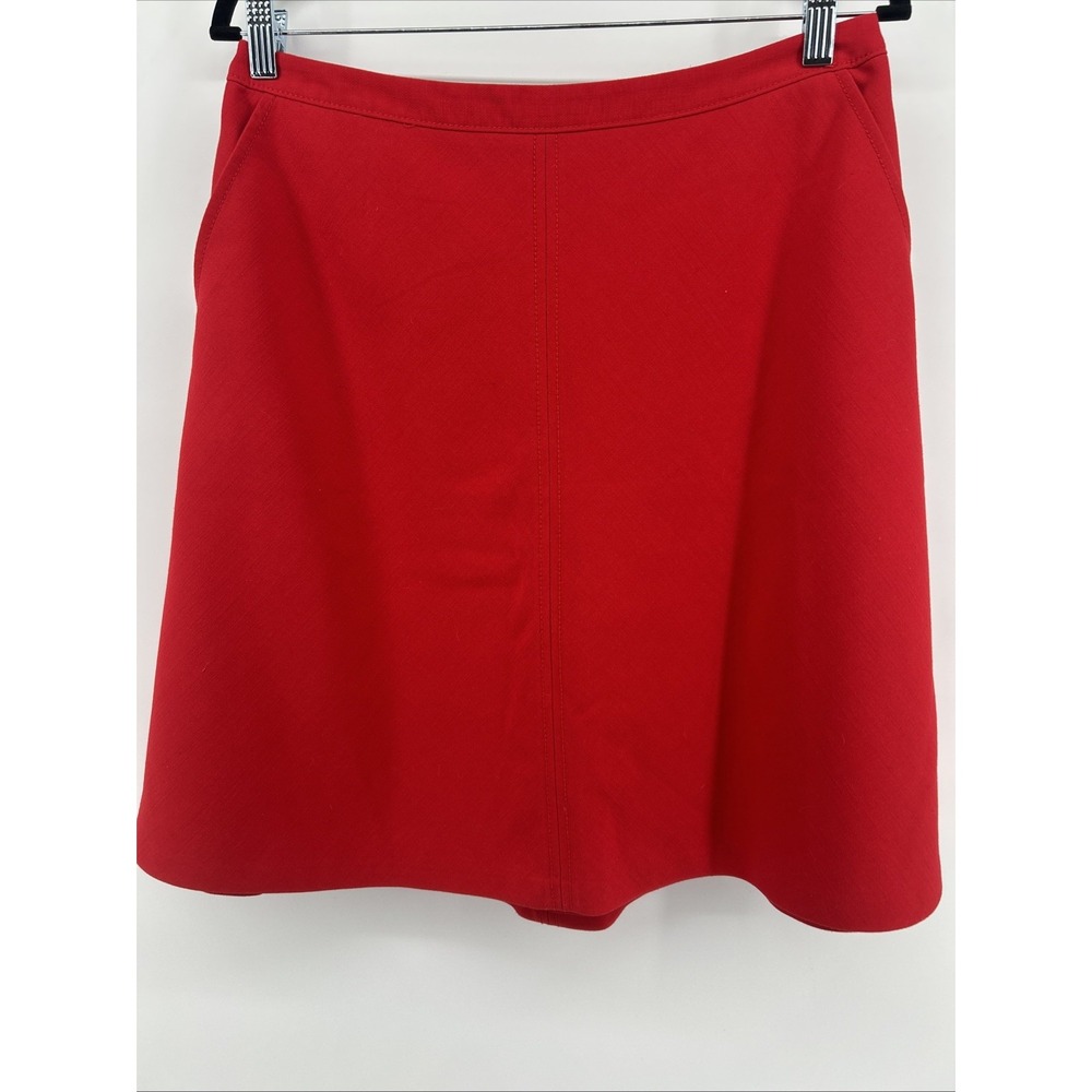 LOFT Red A-Line Skirt Size 8 Solid Cherry Red Career Corporate Office Minimalist